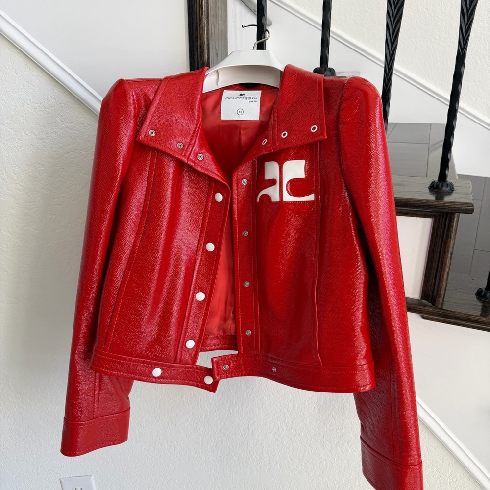 Courreges Red Reedition Vinyl Jacket - Picture 2 of 12